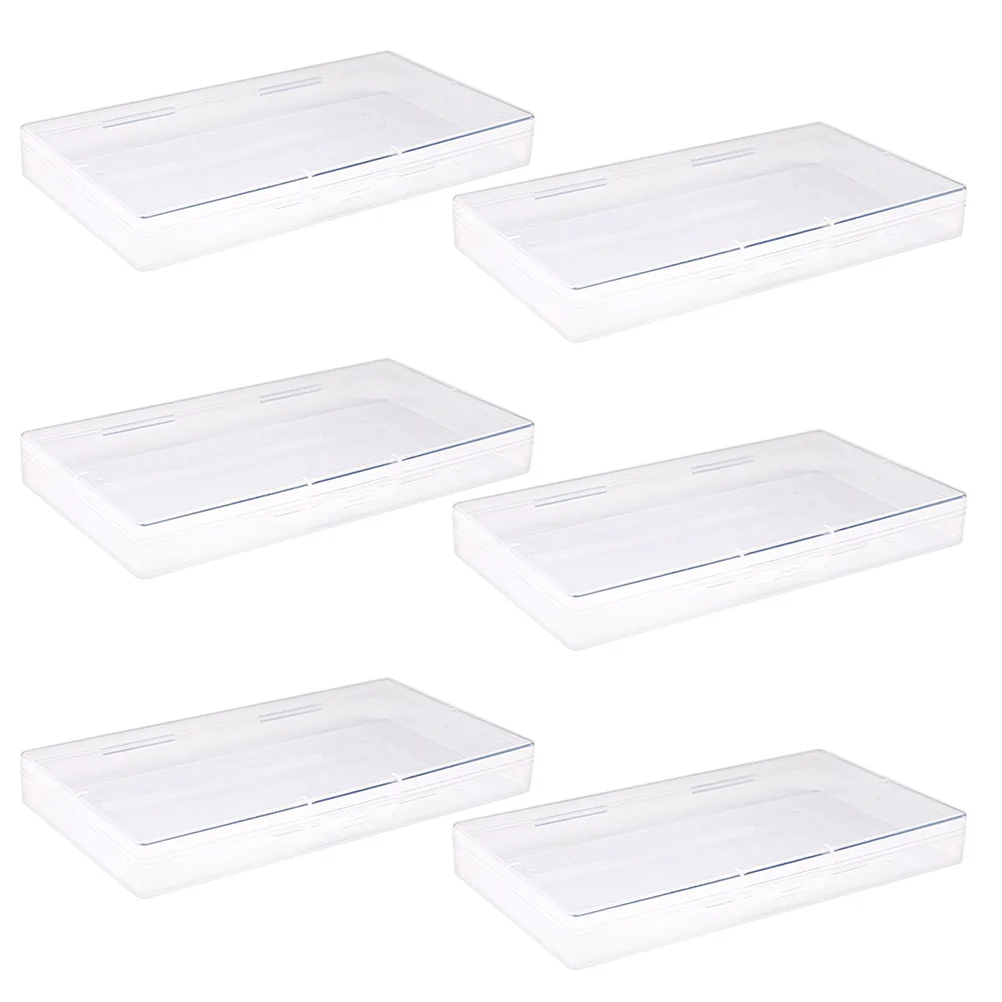 

Box Storage Plastic Clear File Case Rectangular Container Organizer Beads Mini Hinged Containers Jewelry Bins Makeup Tools Boxes