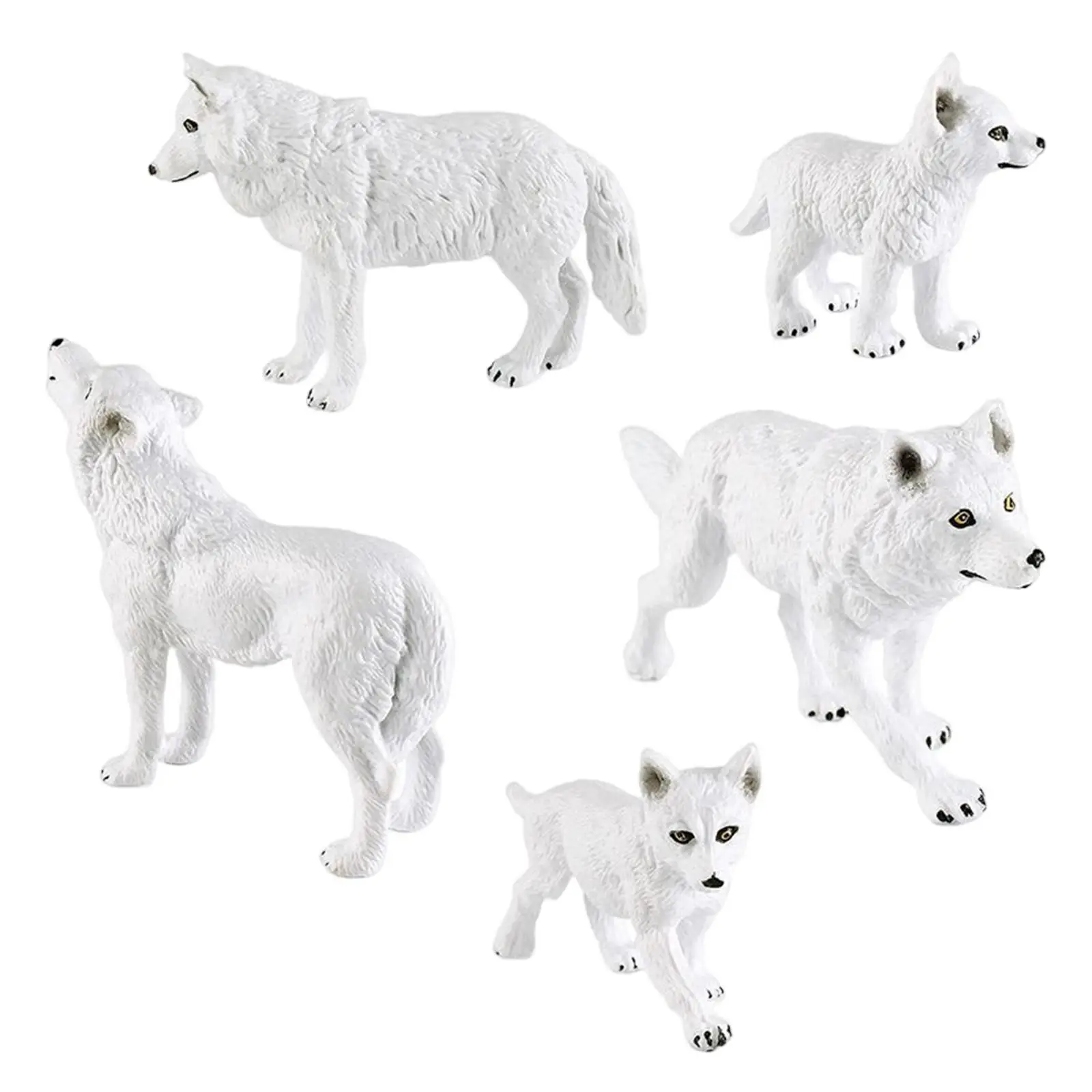 

5x Wolf Toys Figures Preschool Creatures Learning Cognitive Toy Miniature Wolves Gift Animal Toys Boys and Girls Ages 3 and up