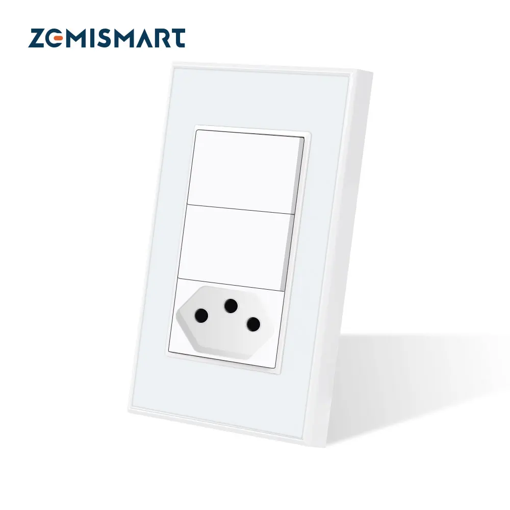 

Zemismart Tuya Zigbee 20A бразильская электрическая настенная розетка умная двойная кнопка выключатель света Alexa Google Home Homekit управление