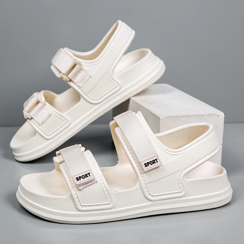 Сандалии мужские на плоской подошве мягкие удобные нескользящие пляжные