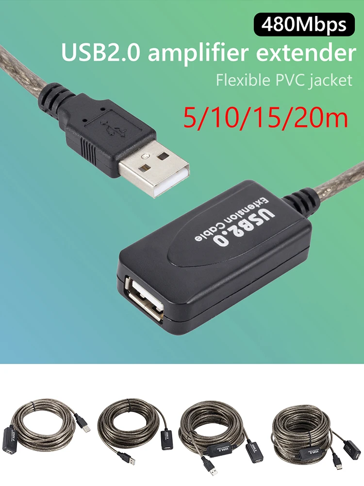 Усиливание сигнала USB Беспроводная сеть Удлинительный кабель USB2.0 между