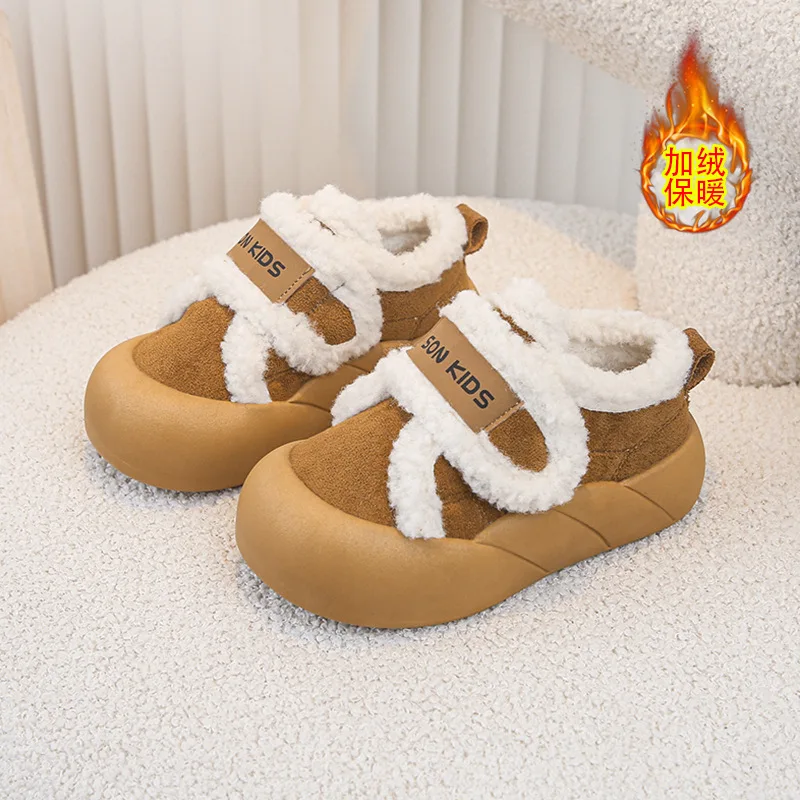 Новинка 2024 года детская хлопковая обувь зимняя теплая детские модные ботинки