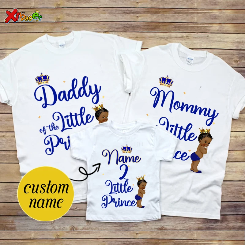 Little Prince Family Matching Clothes Baby Family Shirts Birthday Shirt Boy Shower Shirts Outfits Personalized Name Baby Onesie