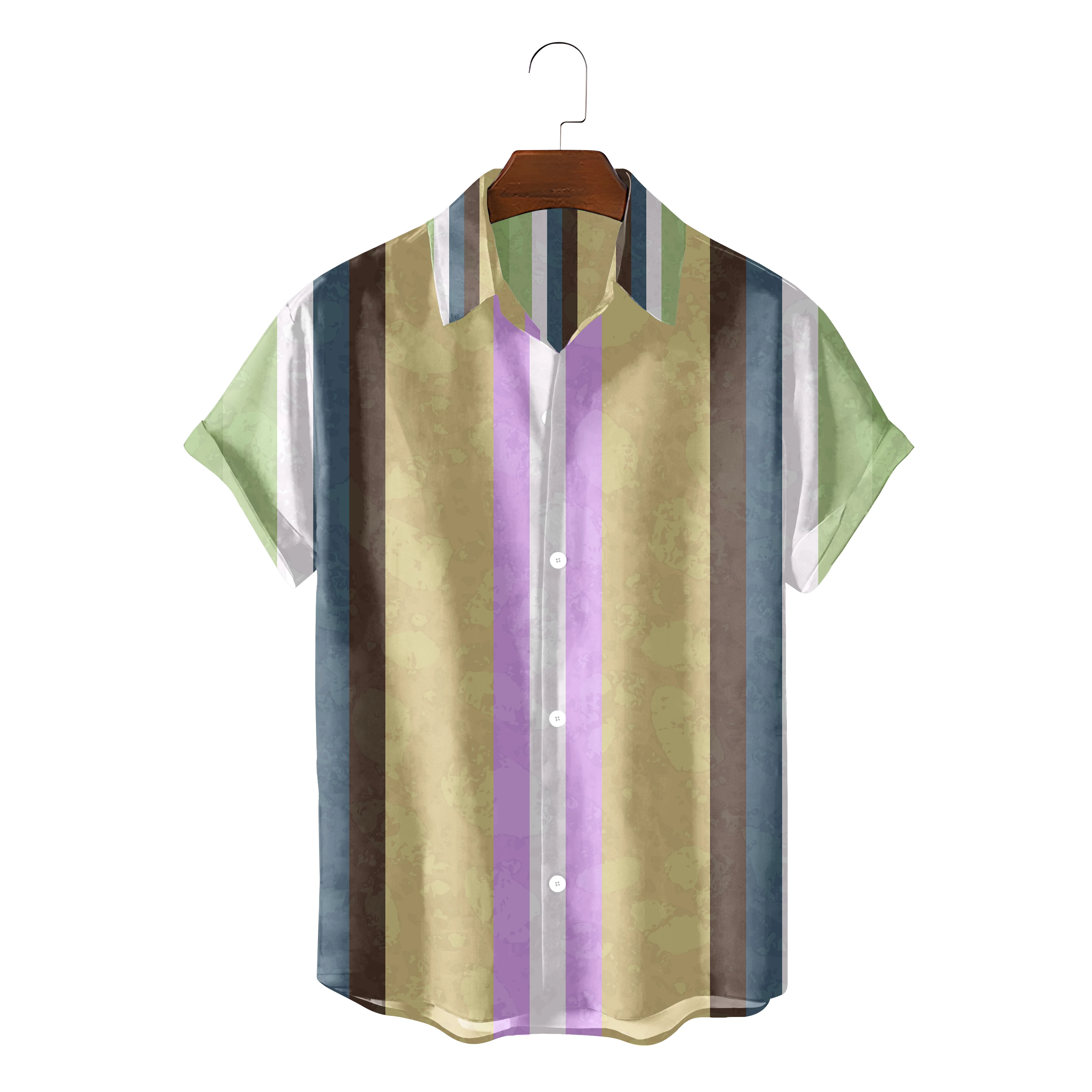 

Гавайская рубашка мужская с 3D принтом в полоску, повседневный Пляжный топ с лацканами, на одной пуговице, большие размеры 5XL, большие размеры...