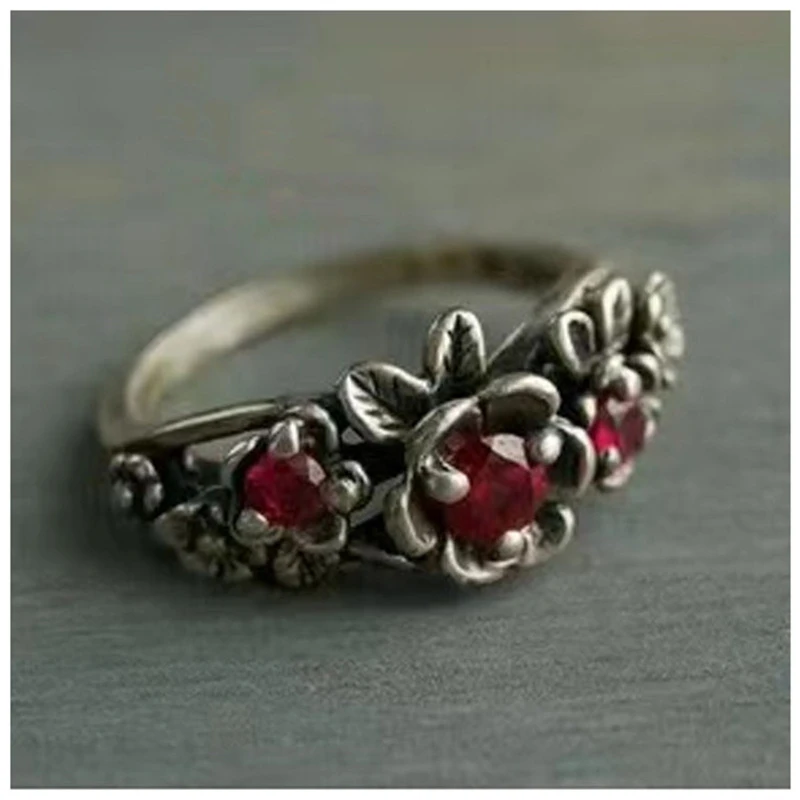 

Fashion Retro Old Rose Flower Women's Diamond Ring Party Casual Wholesale Fashion Jewelry