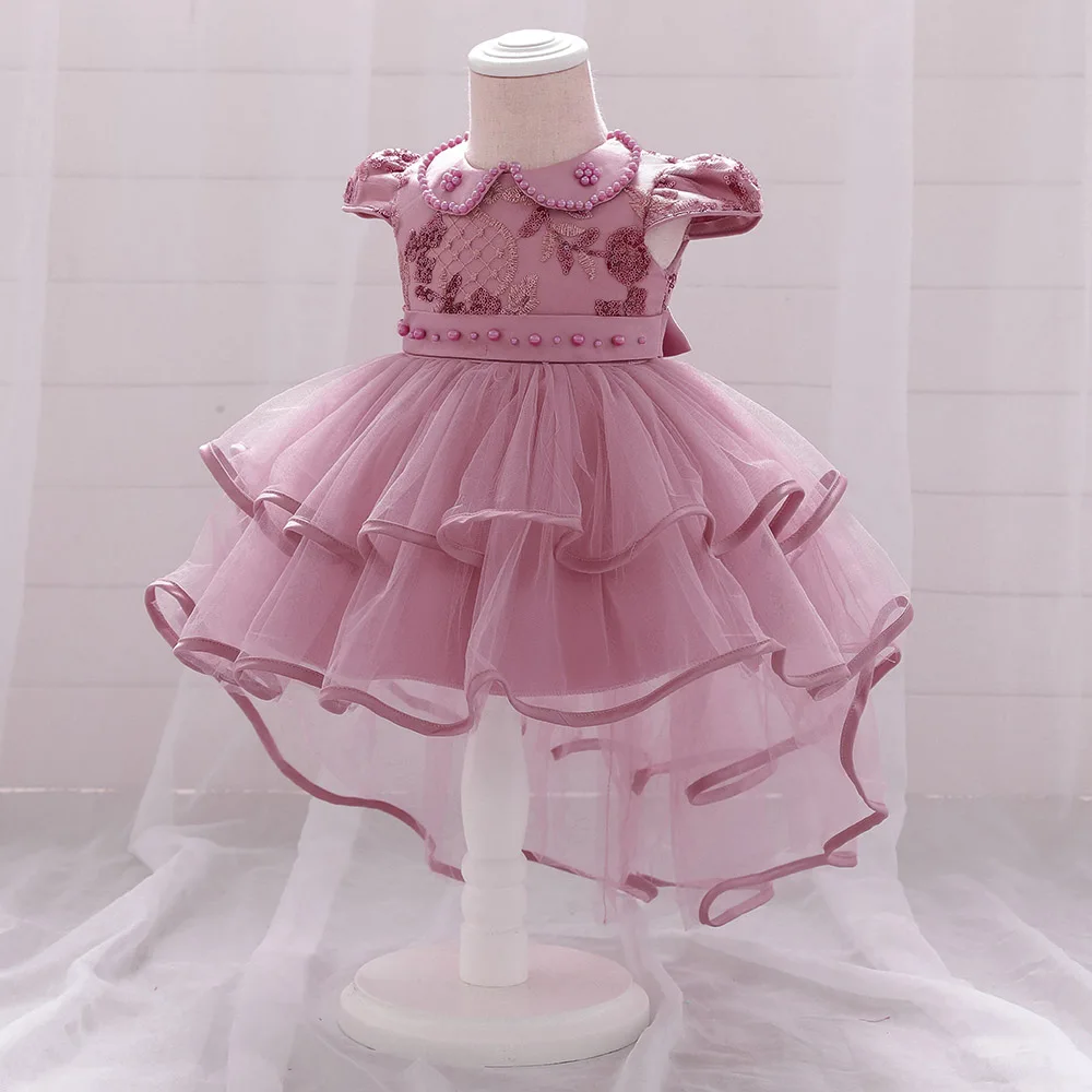 

Детское платье с бисером, красное, фиолетовое, темно-синее платье для принцессы, для свадьбы, дня рождения, 6 м, 12 м, 24 м