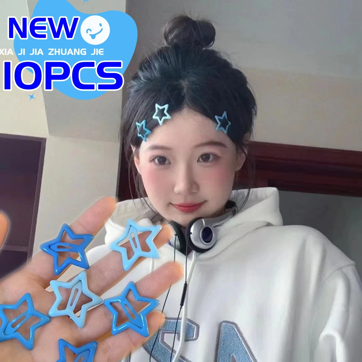 

10pcs New Colorful Star BB Hair Clips Y2K Women Grils Cute Metal Star Hairpin Side Barrettes Hair Grip Headwear Hair Accessories