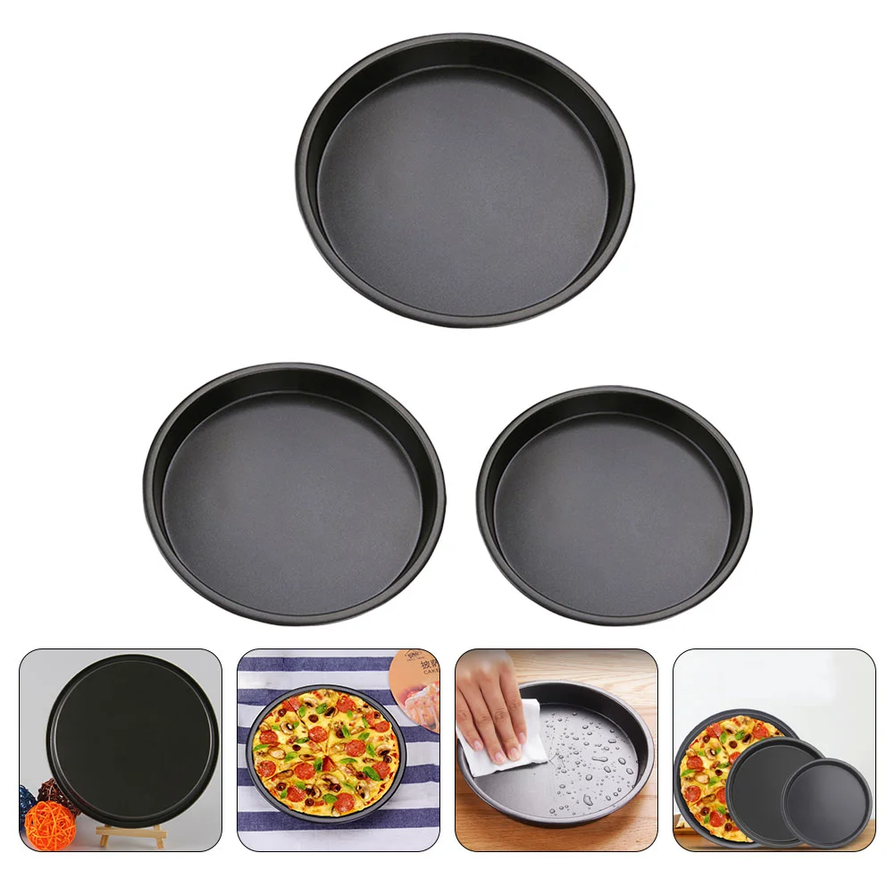 

Metal Oven Tray Non-stick Baking Kitchen Pizza Pan Restaurant Pancake Pie Black
