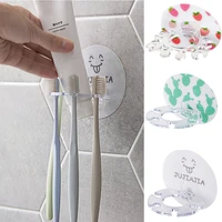 toothbrush toothpaste holder self adhesive wall mount toothbrush dispenser bathroom toothpaste hanging storage shelf suction cup