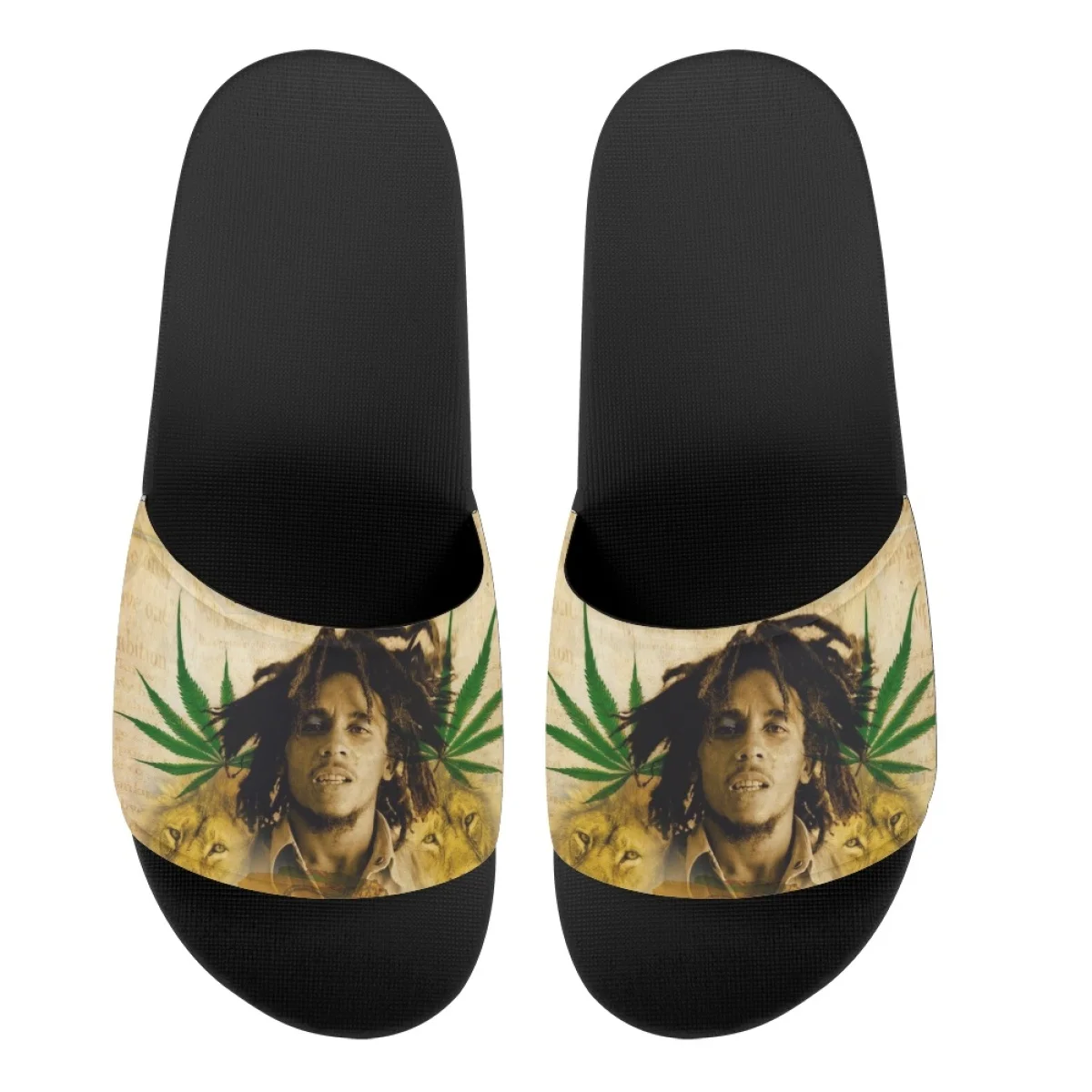 New Jamaican Rock Rapper Bob Marley Slippers Season Leisure Home Flats Unisex Breathable Comfortable Sandals for Adults Children