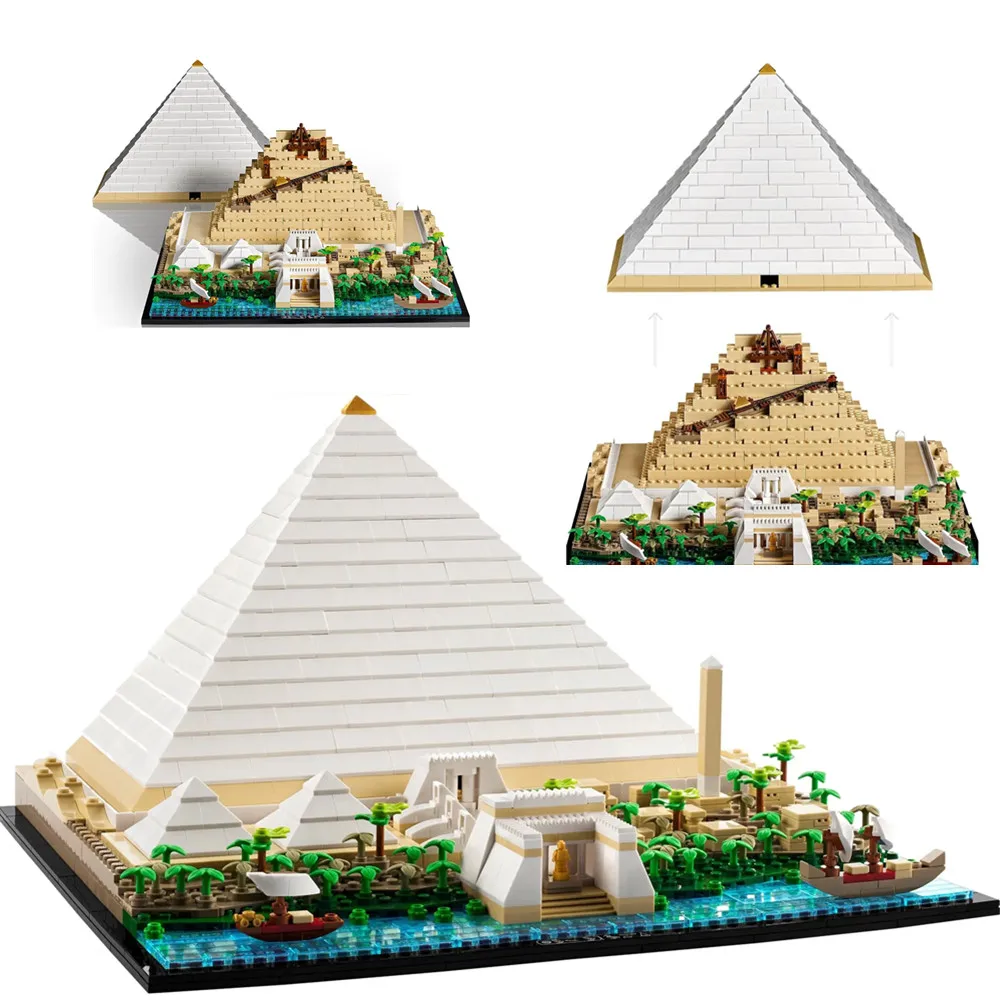 

2022 New 21058 EGYPT The Great Pyramid of Giza Model City Architecture Street View Building Blocks Set DIY Assembled Toys Gift