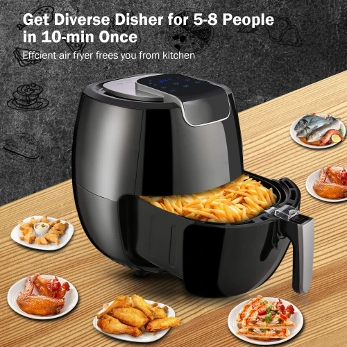 6.5L 1800W Temperature Adjustable Non-stick Detachable Advanced Digital Touch Screen Digital Smart Electric Fryer