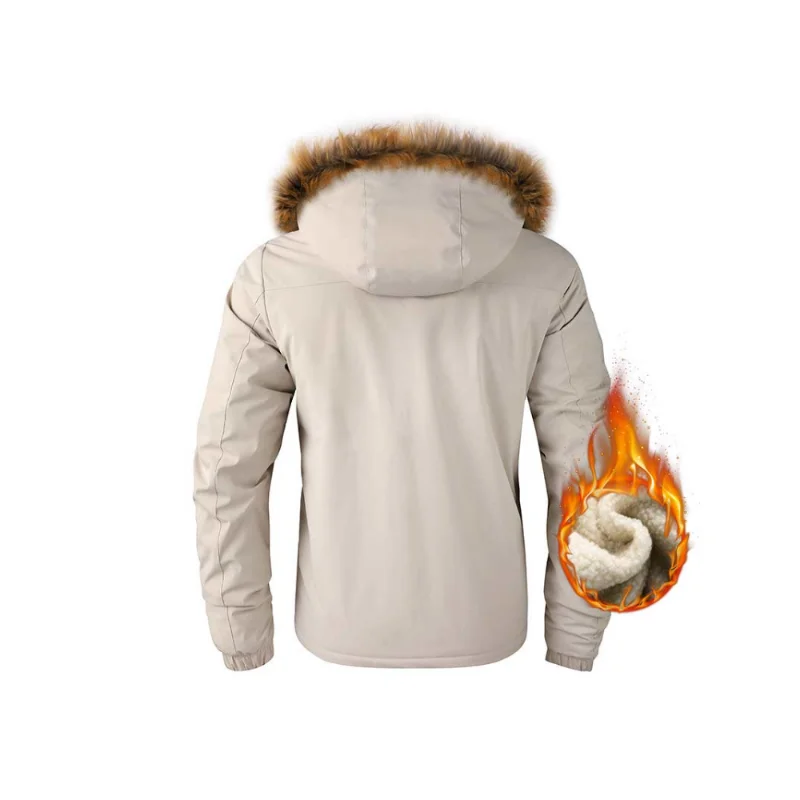 2023 Winter New Fleece Warm Thick Parkas Men Fashion Hooded Fur Collar Windproof Parka Jacket Coat Men Classic Casual Jacket Men