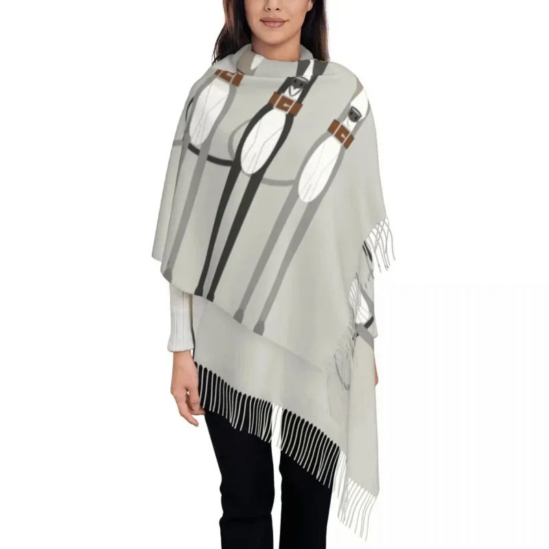 

Cute Greyhound Sighthound Dog Scarf Wrap for Women Long Winter Fall Warm Tassel Shawl Unisex Whippet Puppy Scarves