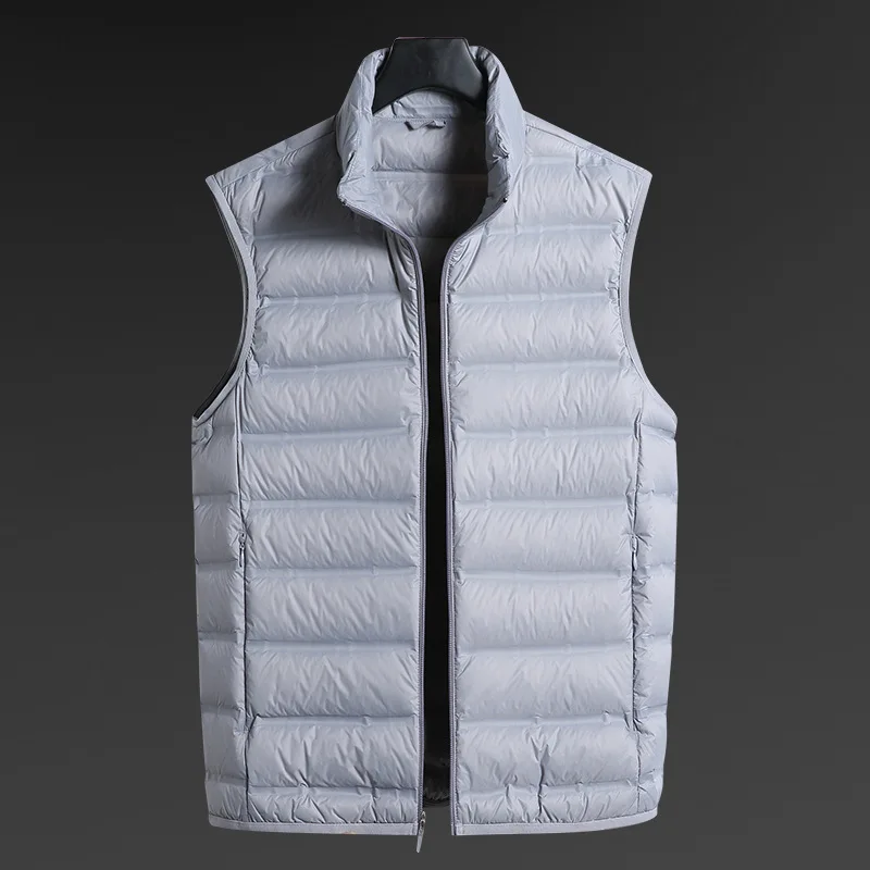 

Plus Size 8XL 90% White Duck Down Vest Men 2022 Winter Coat Stand Collar Ultralight Sleeveless Thin Warm Puffer Mens Vest Jacket