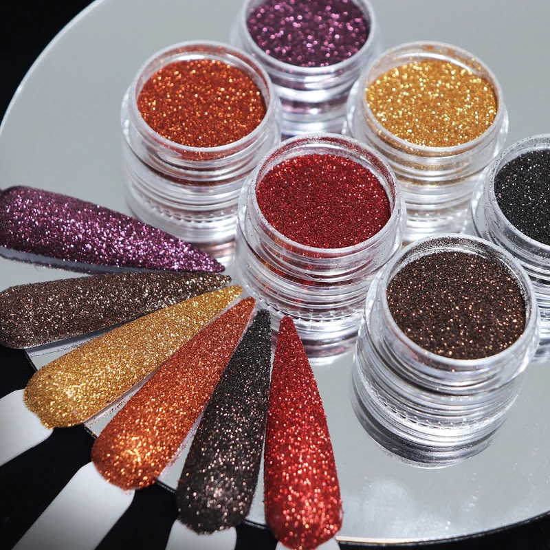 

6 шт., блестящий порошок для ногтей