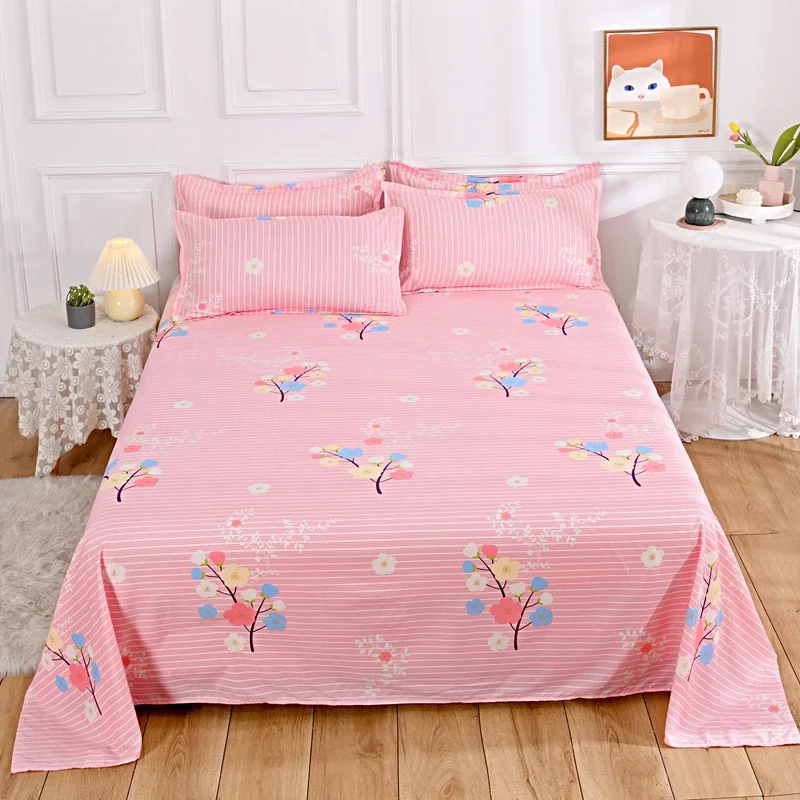 Простыня с цветочными стеблями романтический комплект для кровати 2 наволочками