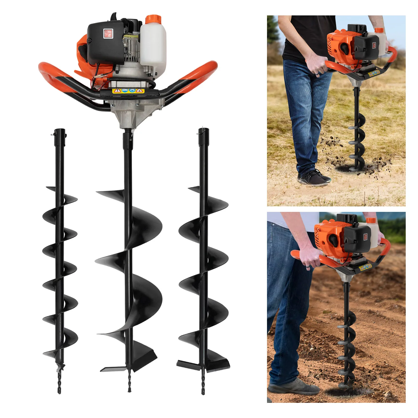 

Auger Post Hole Gas Powered 2.3HP 52CC Earth Auger Digger Fence Ground Drill Set