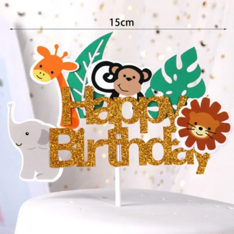 2024 украшение для торта с героями мультфильмов тема животных джунглей на день
