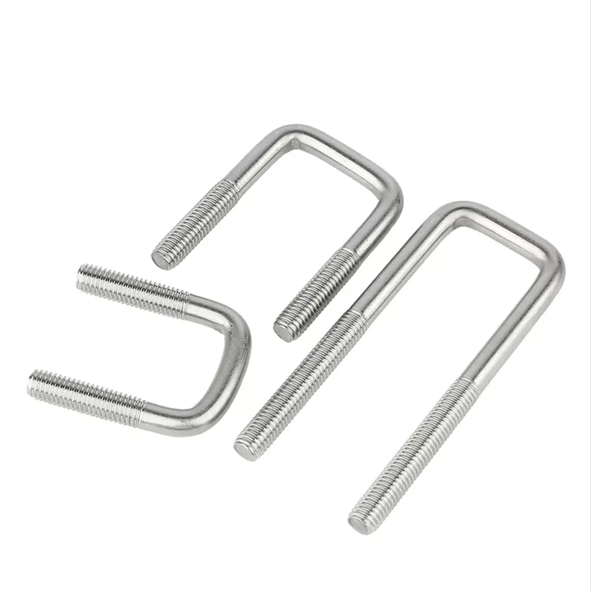 

304 Stainless Steel U-Shaped Screw / Right Angle U-Shaped Square Clamp / Square Clamp Pipe Clamp Fixing Clamp Bolt M6M8M10M12