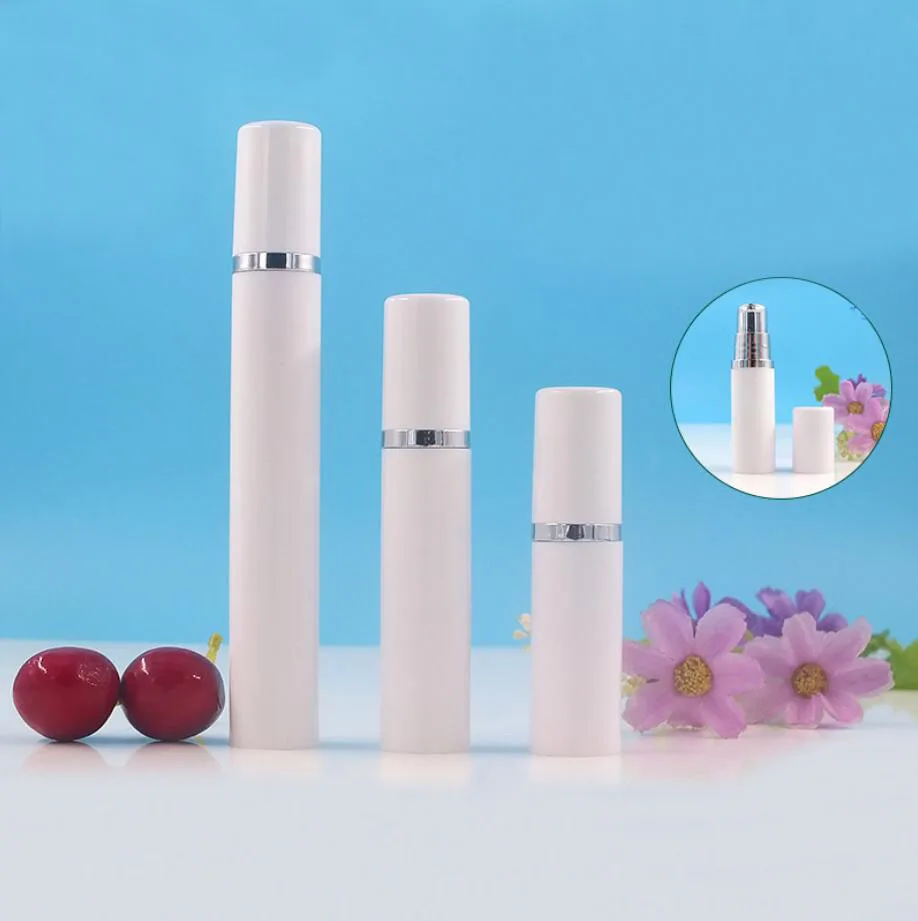 15 мл белая пластиковая безвоздушная бутылка с золотым/серебряным воротником