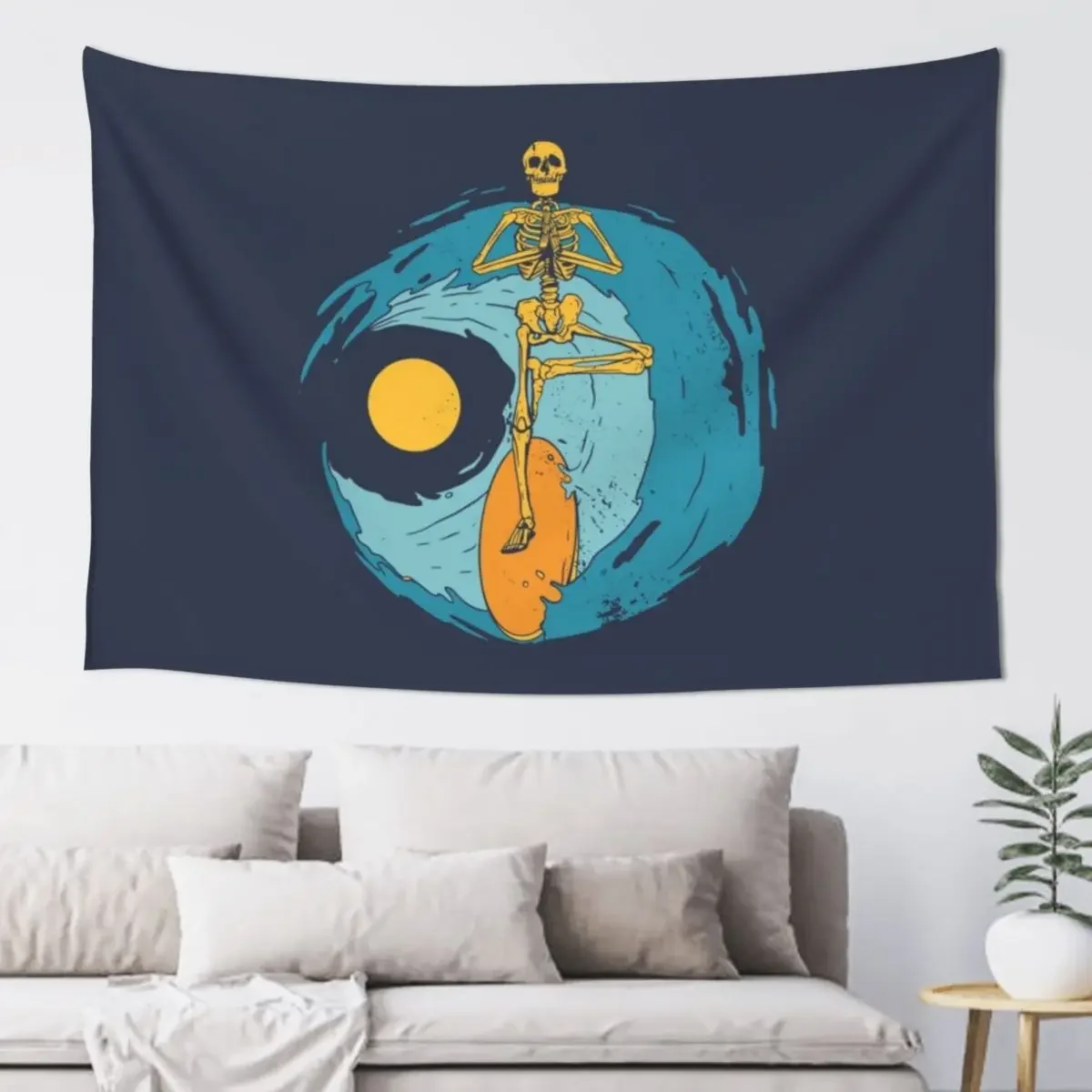 SURFER SKELETON YOGA Гобелен Роскошное украшение для гостиной Настенный художественный