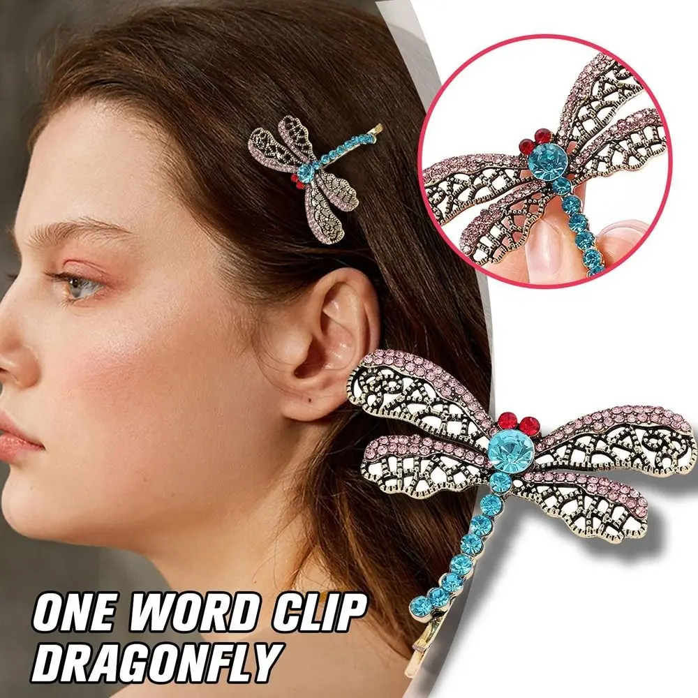 

1pcs Elegant Vintage Dragonfly Hair Clip Women Girls Crystal Brooches Vintage Elegant Hairpins Clips Headwear Hair Accessories