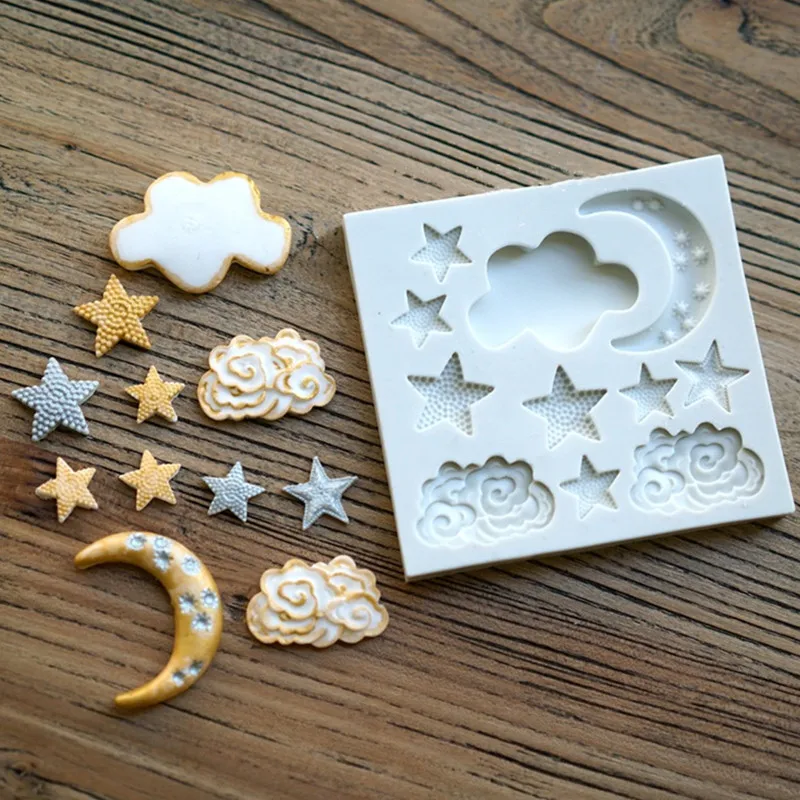 

2021 HOT Aouke Star Moon Shape Silicone Mould DIY Fondant Cake Mold Gummy Chocolate Mold Baking Appliance Molds Silicone