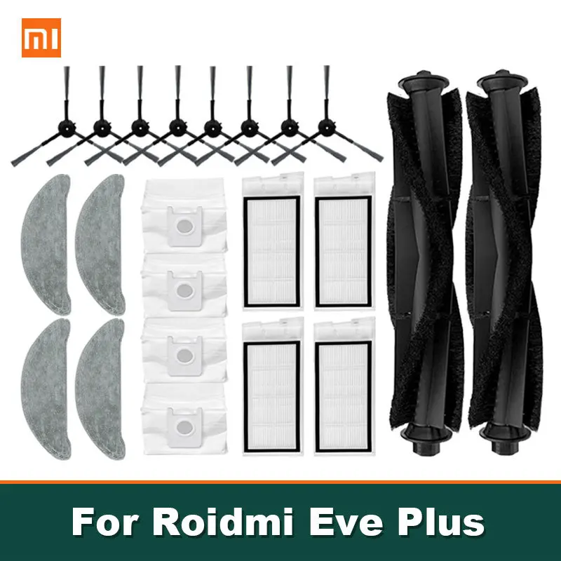 

Основная рулонная щетка для Xiaomi Roidmi Eve Plus, фильтр НЕРА, боковая щетка, насадка на швабру, аксессуары для пылесоса, запасные части