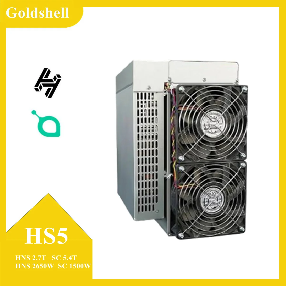 

Goldshell HS5 2.7Th/S 2650W SC 5.4T 1500W Power Supply Included Asic Miner