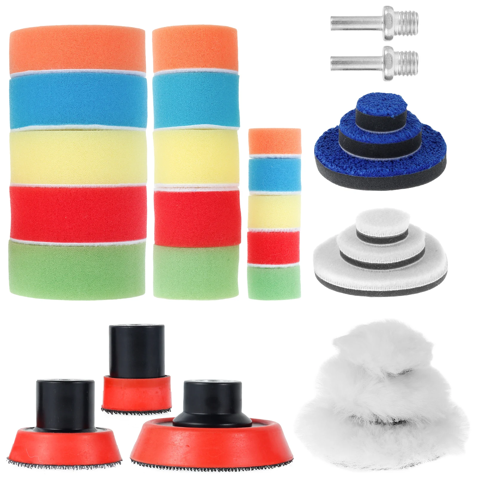 

29Pcs Polishing Pads Kit Soft Reusable Buffing Pads Set Anti-Scratch Polishing Sponge Kit Car Polisher Attachment Accessories