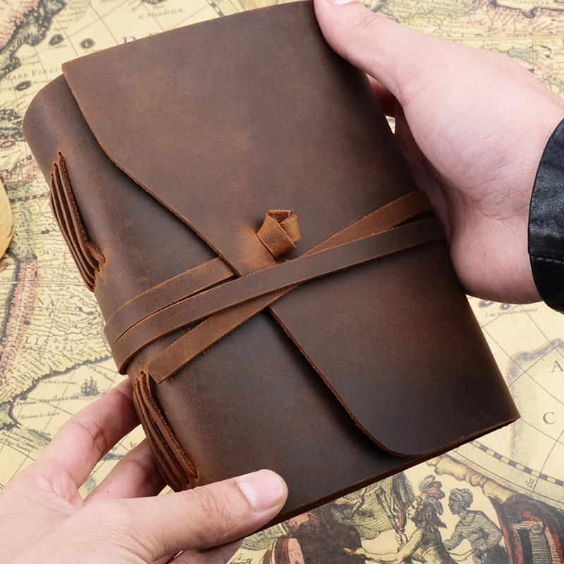 Handmade Traveler Notebook Genuine Leather Cover Note Book Nature Cowhide Journal Sketchbook Planner