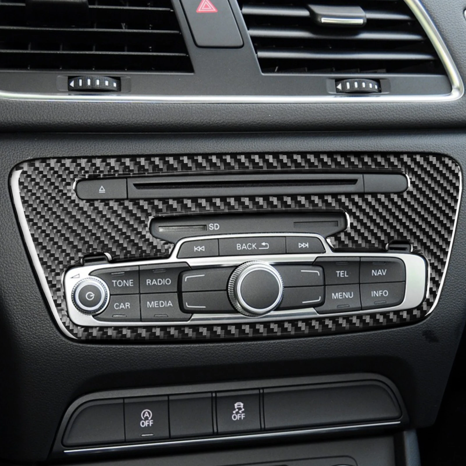 

Central Control CD Panel Decoration Cover Trim Sticker Decal for Audi Q3 2013 2014 2015 2016 2017 2018 Car Interior Accessories