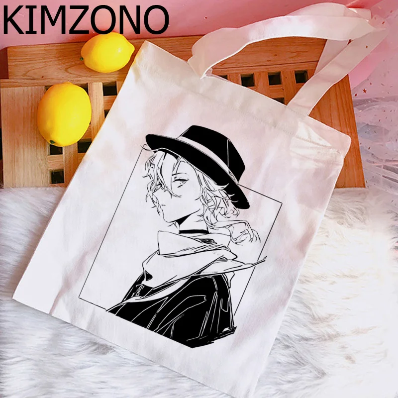 

Сумка для покупок Bungou бродячие собаки Dazai, холщовая Джутовая сумка, многоразовая сумка для продуктов, складная тканевая сумка для покупок