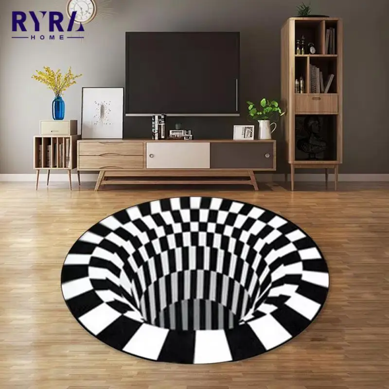 

3D вихревой иллюзионный ковер, нескользящий напольный коврик, коврик для областей, абстрактный геометрический принт, для дома, гостиной, спа...
