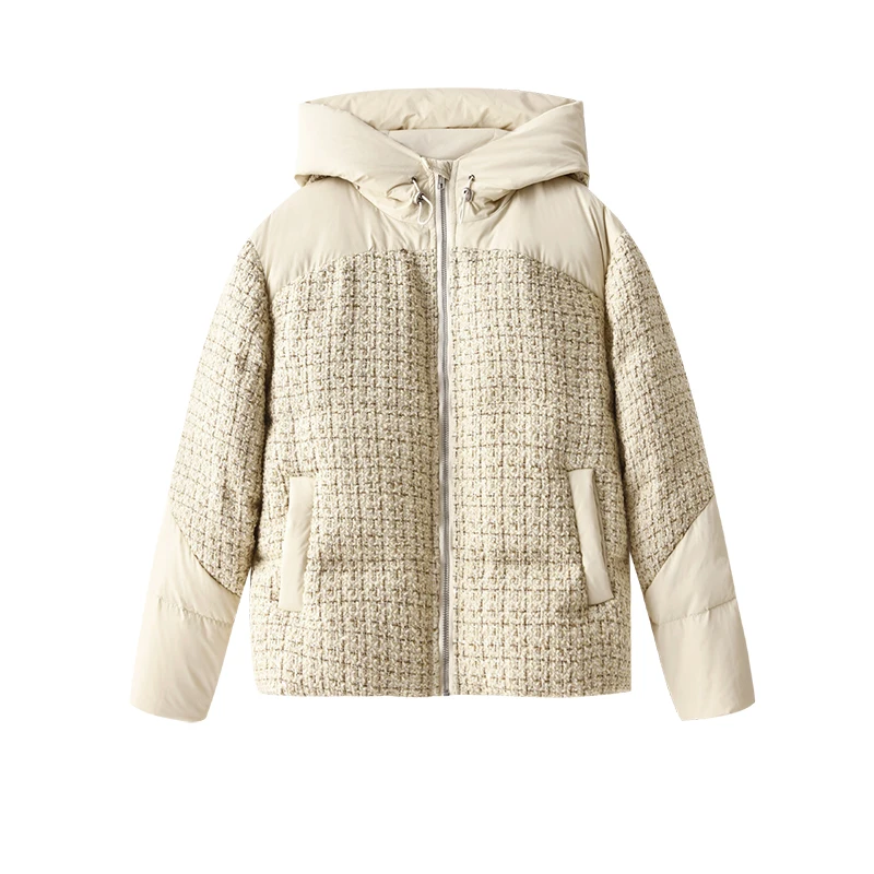 SHUCHAN 90%  White Goose Down  Casacos Femininos Inverno 2022  Jacket Women  High Street Wool Blend Autumn/Winter