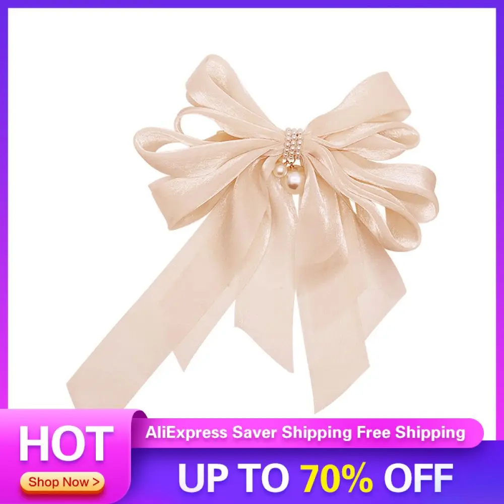 

Hair Clips Bow Solid Color For Women Girls Hairpin Headdress Barrettes Satin Temperament Ponytail Clip Headwear Ribbon Retro