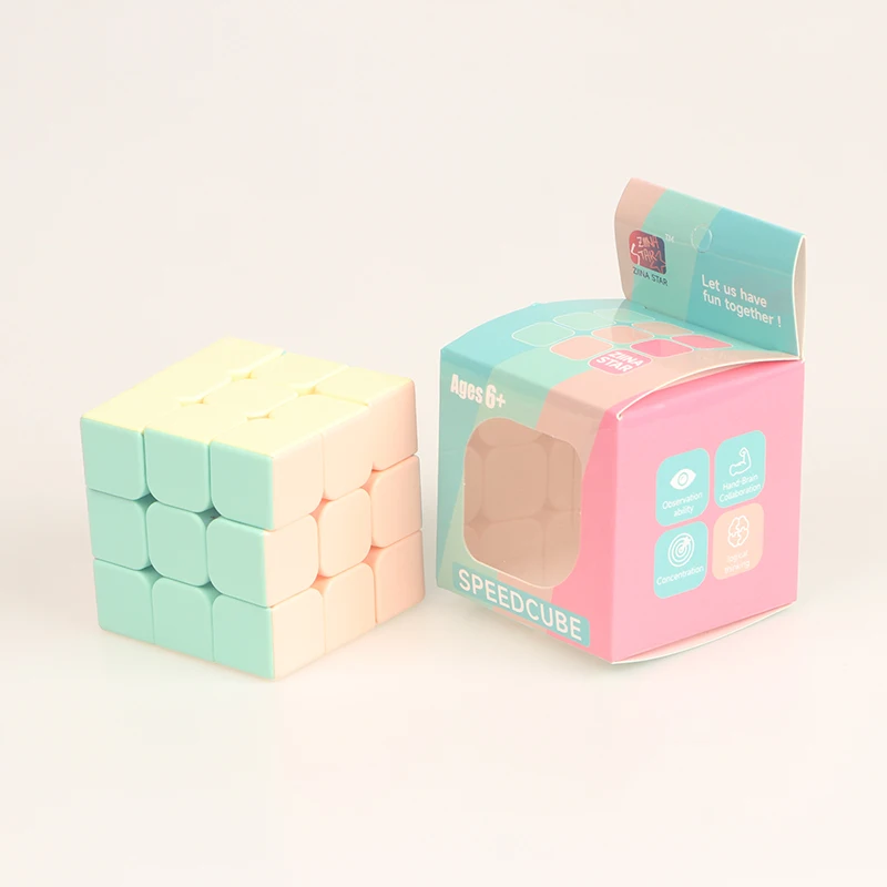 Новый цвет Макарон без наклеек 3x3x3 3D скоростной Профессиональный пазл детская