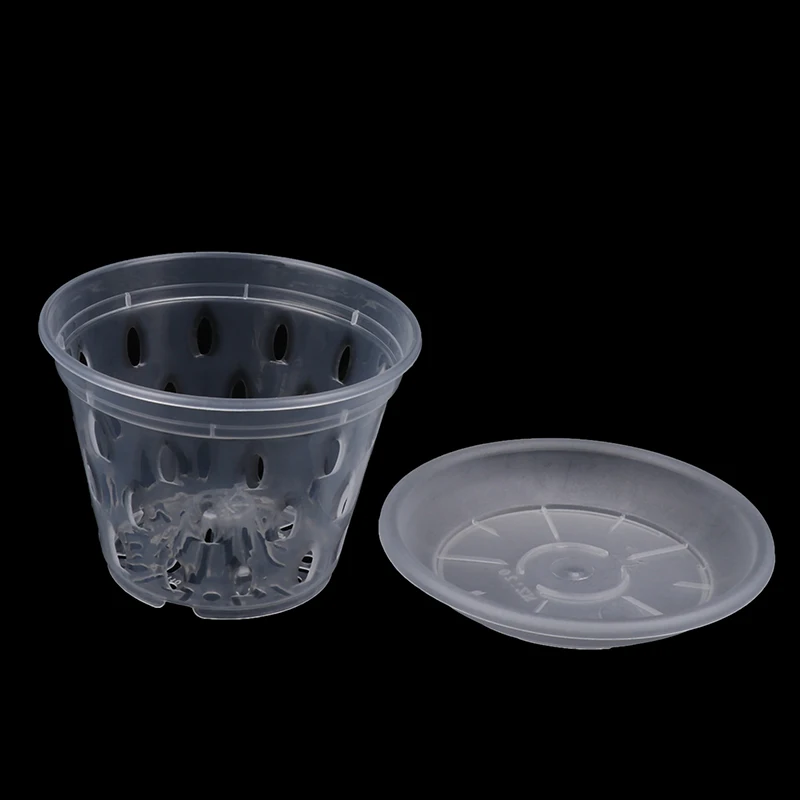 Прозрачный Цветочный Горшок Орхидеи С Дренажным Поддоном Пластиковые Дышащие