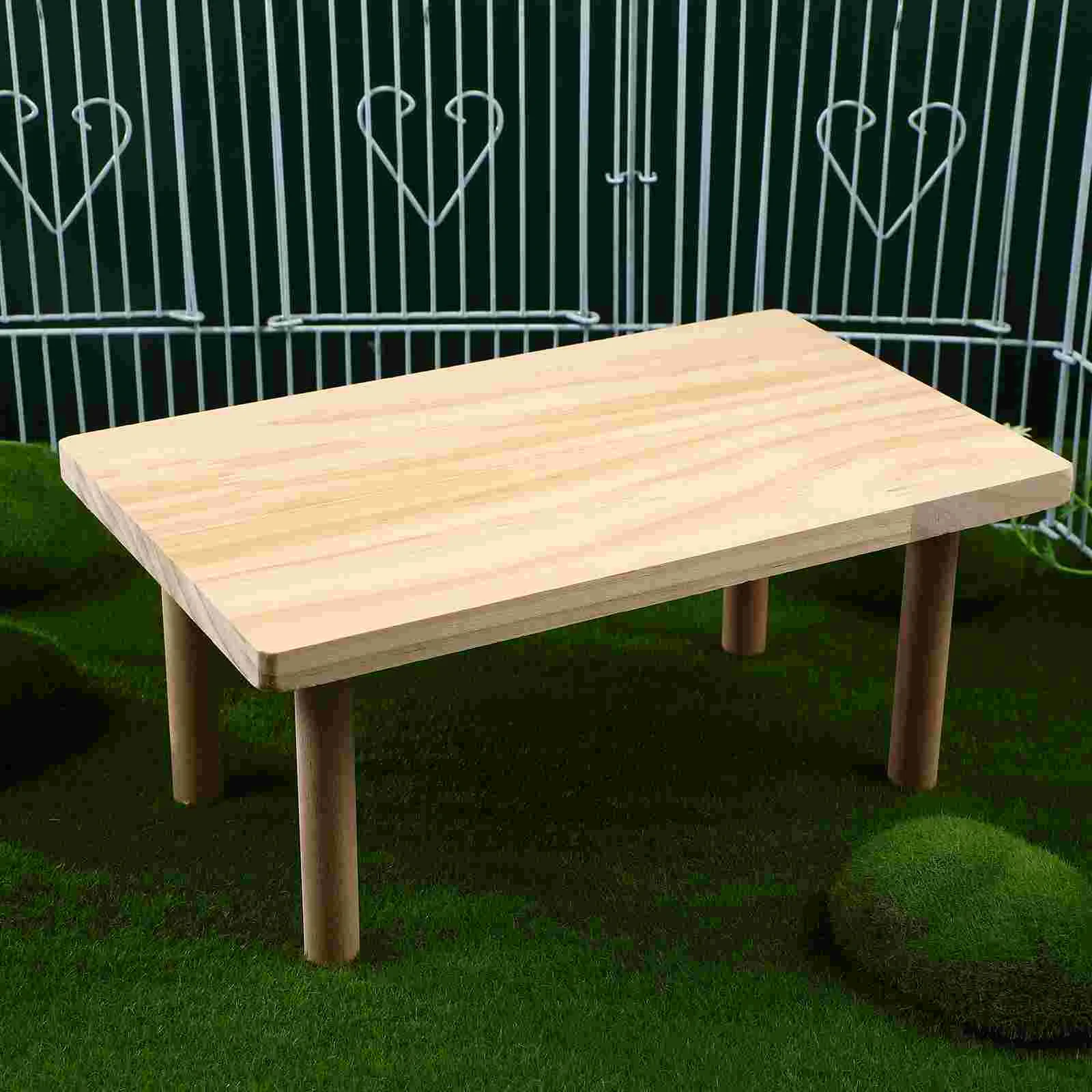 

Wooden Small Animals Stand Platform Natural Wood Table Toys Cage Accessory for Hamster Squirrel Gerbil Chinchilla