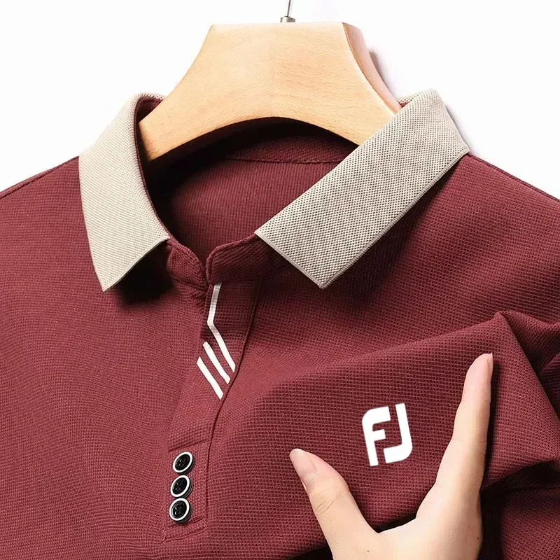 

Long Sleeved Wear Golf T-shirt Men's Spring and Autumn Clothing New Casual Top Solid Simple Polo Shirt Men