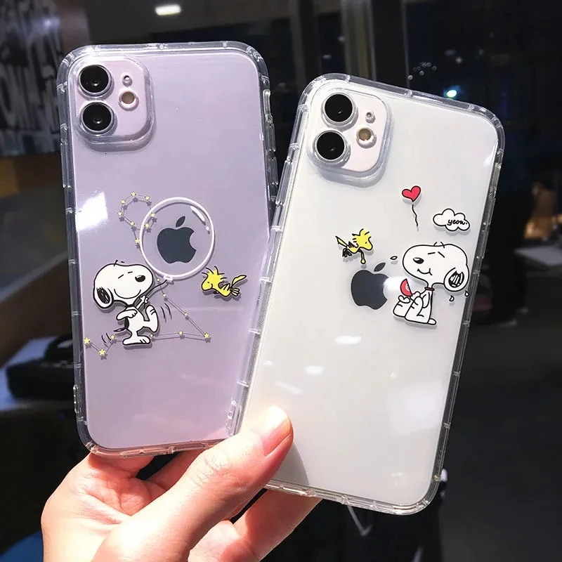 

Bandai Creative Cartoon Funny Snoopy Clear Silicone Mobile Phone Case For iPhone 7 8 Plus Xs Max XR 11 12 13Mini 13 Pro Max Case