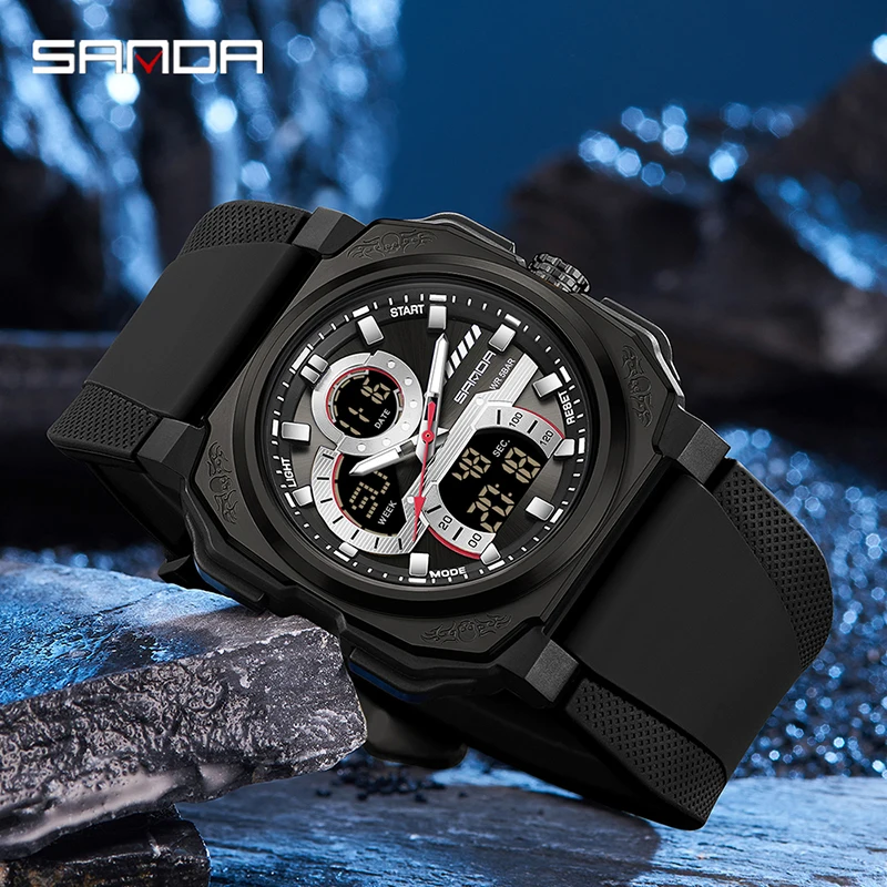SANDA G-Style мужские цифровые спортивные часы