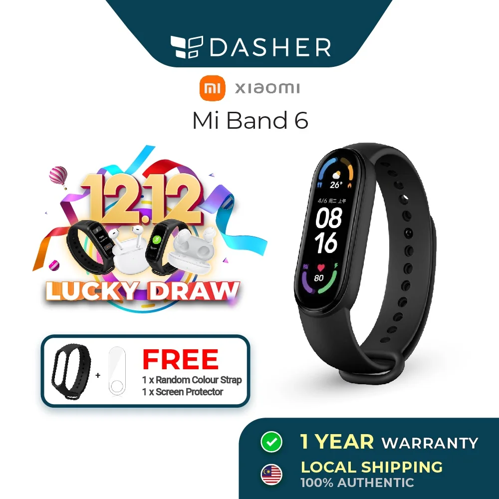 

Xiaomi Mi Band 6 Smart Wristband AMOLED Color Screen With Magnetic Charging (1.56")