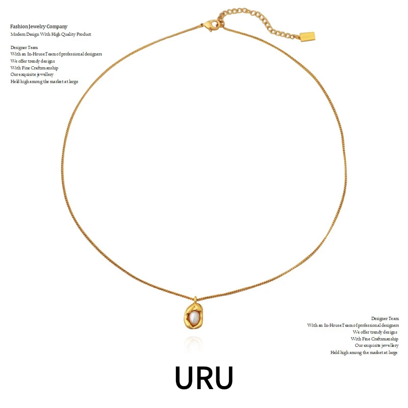 

Trendy Jewelry Simulated Pearl Pendant Necklace Simply Design Cute Style High Quality Copper Metal Chain Necklace For Women Gift