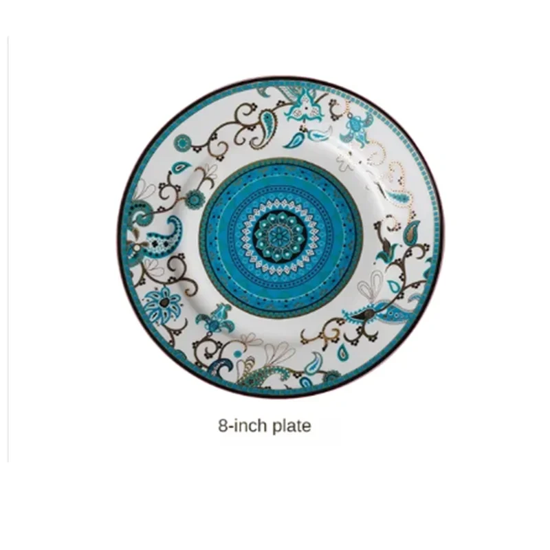 Керамическая посуда фарфоровая тарелка роскошный набор обеденных тарелок в
