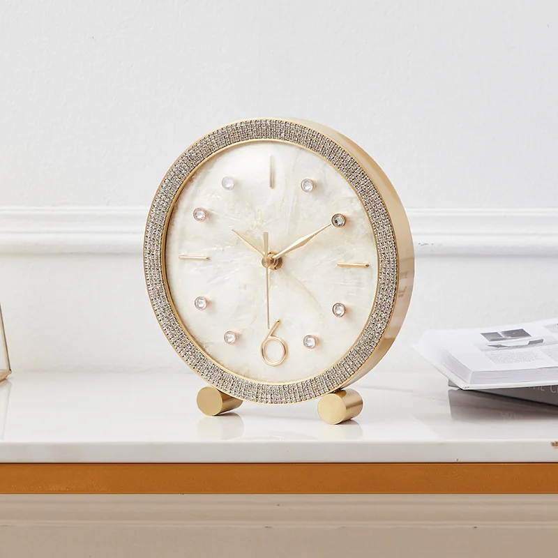 Роскошные Настольные часы с латунным корпусом настольное украшение бесшумные