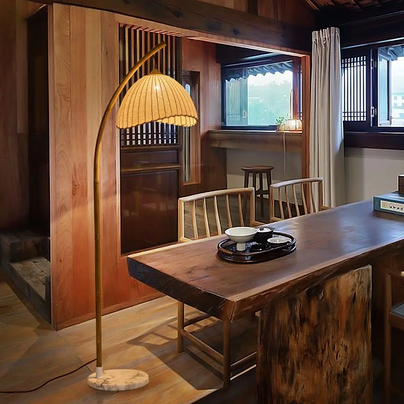 

Ailisa Retro Silent Style Zen Bed & Breakfast Bamboo Artwork Living Room and Tea Room Study Reading Japanese Bedside Floor Lamps