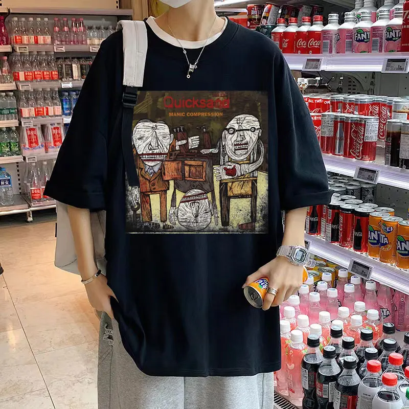 

Quicksand Manic Compression Tshirt Streetwear Anime Cartoon T Shirt Short Sleeve Men Women Fashion Classic Vintage Hip Hop Tees