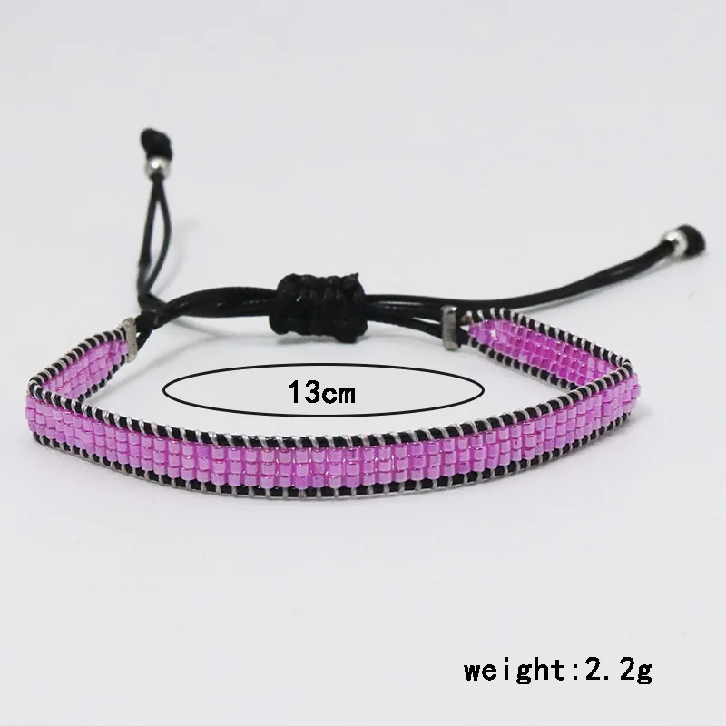 Женский браслет однотонный оригинальный Регулируемый ручной вязки в богемном